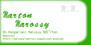 marton marossy business card